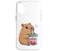 Mignon Capybara Kawaii Anime Capybara Boire Bubble Tea Love Coque pour iPhone 16 Plus