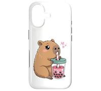 Mignon Capybara Kawaii Anime Capybara Boire Bubble Tea Love Coque pour iPhone 17