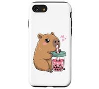 Mignon Capybara Kawaii Anime Capybara Boire Bubble Tea Love Coque pour iPhone SE (2020) / 7/8