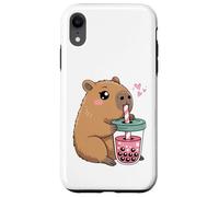 Mignon Capybara Kawaii Anime Capybara Boire Bubble Tea Love Coque pour iPhone XR