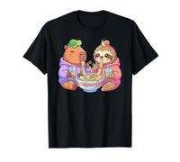 Mignon Capybara Paresseux Ramen Tortue Escargot Bubble Tea T-Shirt