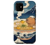 Mignon Capybara Ramen MT Fuji Ukiyo-e Grande Vague Art Japonais Coque pour iPhone 11