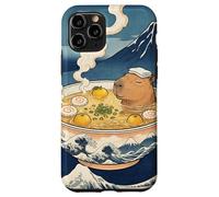 Mignon Capybara Ramen MT Fuji Ukiyo-e Grande Vague Art Japonais Coque pour iPhone 11 Pro
