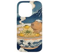 Mignon Capybara Ramen MT Fuji Ukiyo-e Grande Vague Art Japonais Coque pour iPhone 14 Pro