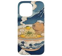 Mignon Capybara Ramen MT Fuji Ukiyo-e Grande Vague Art Japonais Coque pour iPhone 14 Pro Max