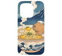 Mignon Capybara Ramen MT Fuji Ukiyo-e Grande Vague Art Japonais Coque pour iPhone 15 Pro