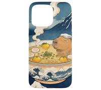 Mignon Capybara Ramen MT Fuji Ukiyo-e Grande Vague Art Japonais Coque pour iPhone 15 Pro Max