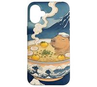 Mignon Capybara Ramen MT Fuji Ukiyo-e Grande Vague Art Japonais Coque pour iPhone 16 Plus
