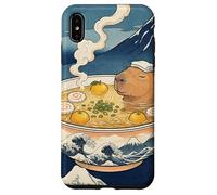 Mignon Capybara Ramen MT Fuji Ukiyo-e Grande Vague Art Japonais Coque pour iPhone XS Max