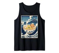 Mignon Capybara Ramen MT Fuji Ukiyo-e Grande Vague Art Japonais Débardeur