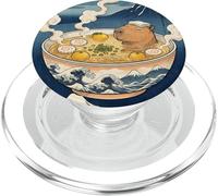 Mignon Capybara Ramen MT Fuji Ukiyo-e Grande Vague Art Japonais PopSockets PopGrip pour MagSafe