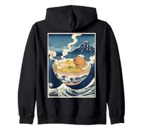 Mignon Capybara Ramen MT Fuji Ukiyo-e Grande Vague Art Japonais Sweat à Capuche
