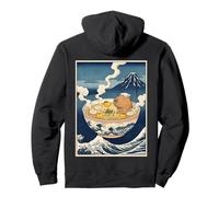 Mignon Capybara Ramen MT Fuji Ukiyo-e Grande Vague Art Japonais Sweat à Capuche