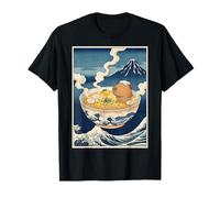 Mignon Capybara Ramen MT Fuji Ukiyo-e Grande Vague Art Japonais T-Shirt
