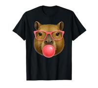Mignon Capybara Visage Manger Gomme Et Fait Un Capybara Bulle T-Shirt