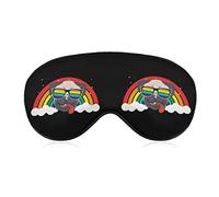Mignon Carlin LGBT Gay Pride Arc-en-Ciel Masque de Sommeil Doux Bandeau Portable Masque pour les Yeux avec Sangle Réglable pour Hommes Femmes