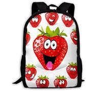 Mignon Cartable Scolaire Dessin Animé De Fraises Sac À Dos d'affaires Imprimé Sacs De Voyage pour Gym, Randonnéebureau, Usage Quotidien, 42X32X14Cm
