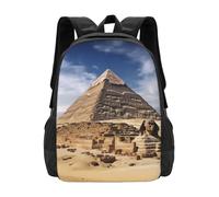 Mignon Cartable Scolaire Impression des Pyramides D'Égypte Sacs De Voyage Imprimé Sacs D'École Loisir pour Loisir, Voyage, Trekking, 42X32X14Cm