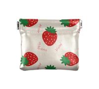 Mignon Cartoon Fraise Beige Mode Femmes Cuir Monnaie Porte-monnaie Unique Mini Trousse Cosmétique pour Hommes Femmes Voyage Guarda Monedas Para Carro