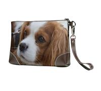 Mignon Cavalier King Charles Spaniel,Sacs à Main en Cuir PU pour Femmes, Pochette à Fermeture éclair, Portefeuille, Sac à Main avec dragonne