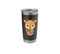 Mignon cerf mangeant des ramen kawaii art amateur de nourriture Gobelet isotherme en acier inoxydable double paroi