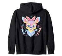 Mignon cerf Woodland Portrait Animal Lover Graphic Nœud Rose Sweat à Capuche