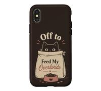 Mignon Chat Alimentation Overlord Humour propriétaire de Chat Repas Coque pour iPhone X/XS