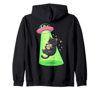 Mignon Chat Kawaii Extraterrestre Mangeant des Ramen Sweat à Capuche