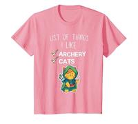 Mignon Chat Kawaii liste des Choses Que J'aime tir à l'arc Amant T-Shirt, Enfant, Rose, 10 Ans