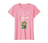 Mignon Chat Kawaii liste des Choses Que J'aime tir à l'arc Amant T-Shirt, Femme, Rose, M