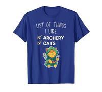 Mignon Chat Kawaii liste des Choses Que J'aime tir à l'arc Amant T-Shirt, Homme, Bleu Royal, L