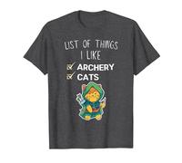 Mignon Chat Kawaii liste des Choses Que J'aime tir à l'arc Amant T-Shirt, Homme, Chiné Foncé, L