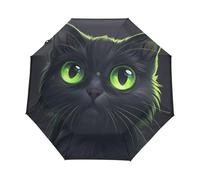 Mignon Chat Magique Noir Parapluie Pliant Enfant Garçons Filles Automatique Protection UV Parapluies Coupe-Vent pour Voyager