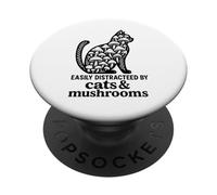Mignon Chat Noir Art Hommes Champignon Stuff Ramen Chat Champignon Chat PopSockets PopGrip Adhésif