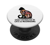 Mignon Chat Noir Art Hommes Champignon Stuff Ramen Chat Champignon Chat PopSockets PopGrip Adhésif