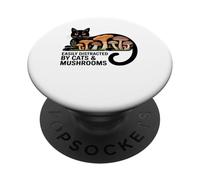 Mignon Chat Noir Art Hommes Champignon Stuff Ramen Chat Champignon Chat PopSockets PopGrip Adhésif