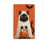 Mignon chat noir dans une feuille fantôme blanc à bascule simple plaque murale vierge couvercle d'interrupteur décoratif 1 gang pour cuisine salle de bain taille 11,4 x 7 cm