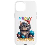 Mignon Chat Noir lumière de Noël drôle Amoureux des Chats Noël Coque pour iPhone 15 Plus