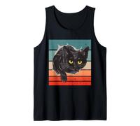 Mignon Chat Noir Yeux Jaunes Tissu déchiré Kitty Chaton Débardeur