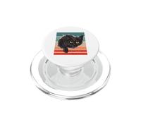 Mignon Chat Noir Yeux Jaunes Tissu déchiré Kitty Chaton PopSockets PopGrip pour MagSafe