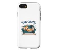 Mignon Chat Orange endormi planifie Un canapé-lit annulé Coque pour iPhone SE (2020) / 7/8