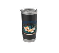 Mignon chat orange endormi planifie un canapé-lit annulé Gobelet isotherme en acier inoxydable double paroi