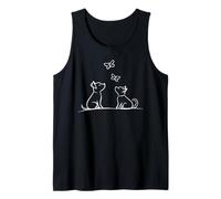 Mignon Chat Papillon Chien Minimal Pet Line Art Minimalisme Débardeur