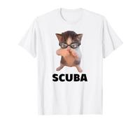 Mignon Chat Plongeur Lunettes Chaton Humour T-Shirt