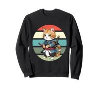 Mignon chat samouraï ninja katana guerrier épée guerrier Sweatshirt