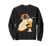 Mignon Chat Siamois Milkshake Dessin animé Diner Dessert Snack Sweatshirt