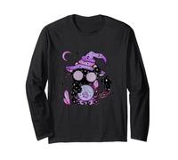 Mignon Chat sorcière Boule de Cristal Mystique Magique Violet Halloween Il Manche Longue
