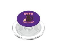 Mignon Chat tête de Mort Chat Sombre Motif Kawaii PopSockets PopGrip pour MagSafe