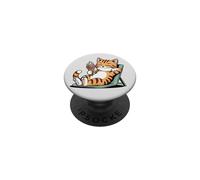 Mignon Chat tigré Orange crème glacée Dessin animé PopSockets PopGrip Adhésif
