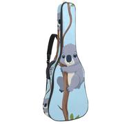 Mignon chaton et chiot avec lunettes et ananas rembourré, housse de protection pour guitare acoustique, housse de transport pour guitare électrique basse classique, Multicolore 04, 42.9x16.9x4.7 in,